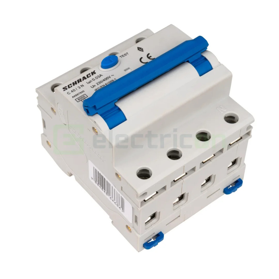 Disjunctor RCBO 40A 30mA Schrack 3P+N