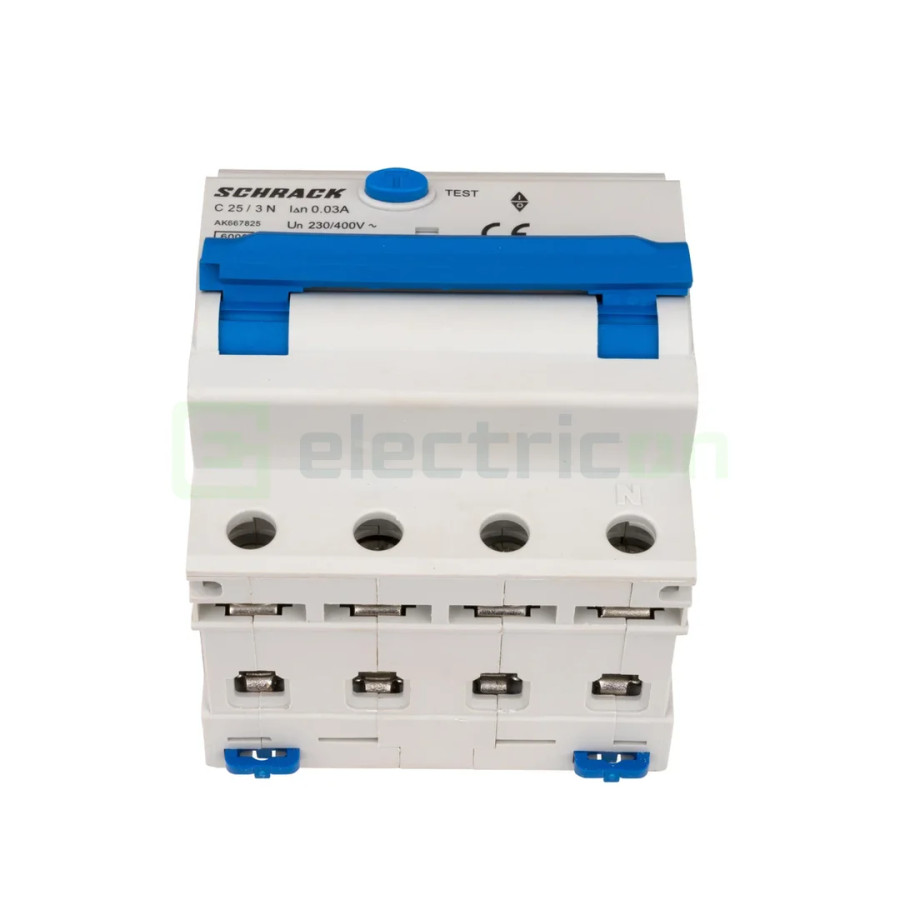 Disjunctor RCBO 25A 30mA Schrack 3P+N