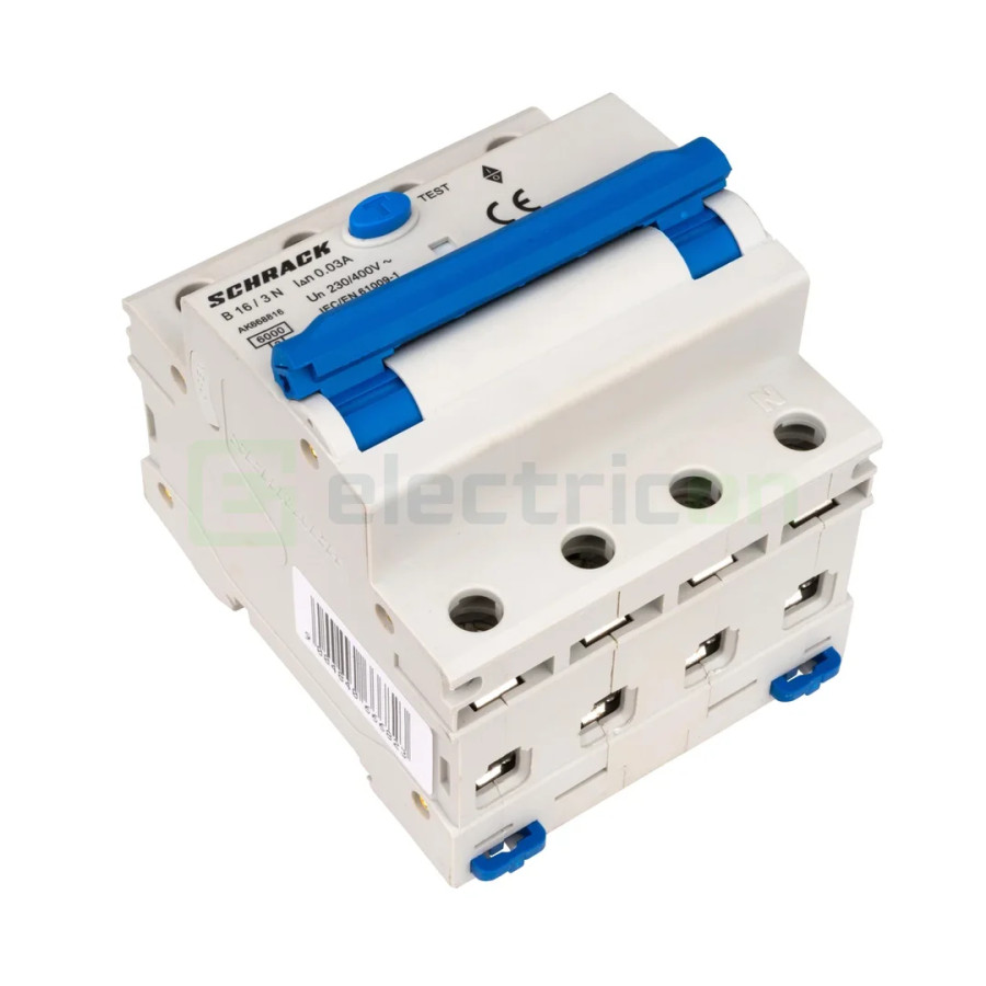 Disjunctor RCBO 16A 30mA Schrack 3P+N