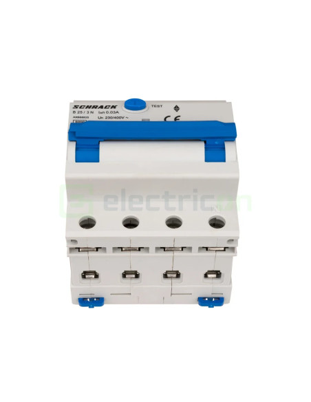 Disjunctor RCBO 25A 30mA Schrack 3P+N