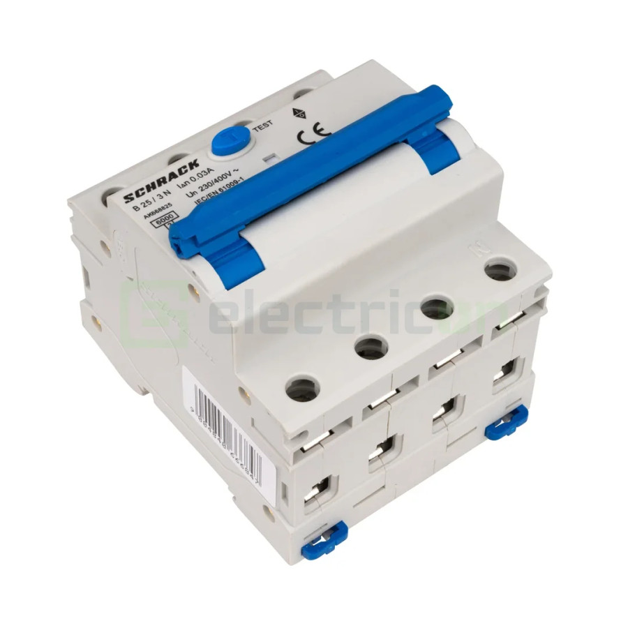 Disjunctor RCBO 25A 30mA Schrack 3P+N