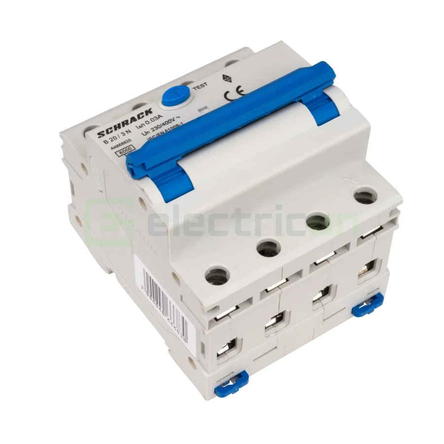 Disjunctor RCBO 20A 30mA Schrack 3P+N