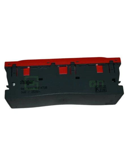 Priza shucko pentru canal cablu, 45mm, 16A, rosu, QuickConnect, Gallery, Hager, WXF473R