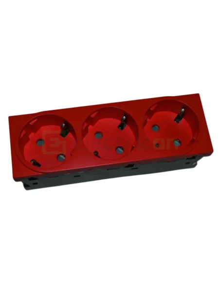 Priza shucko pentru canal cablu, 45mm, 16A, rosu, QuickConnect, Gallery, Hager, WXF473R