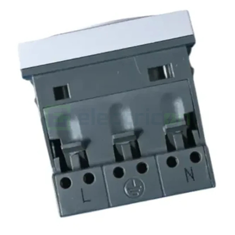 Priza shucko tripla pentru canal cablu, 45mm, 16A, aluminiu, QuickConnect, Gallery, Hager, WXF473T