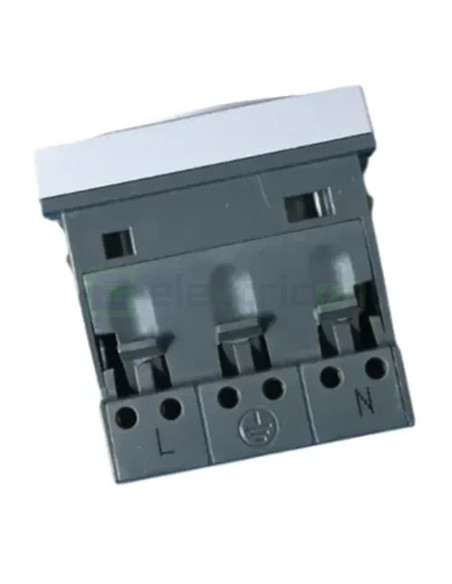 Priza shucko tripla pentru canal cablu, 45mm, 16A, aluminiu, QuickConnect, Gallery, Hager, WXF473T