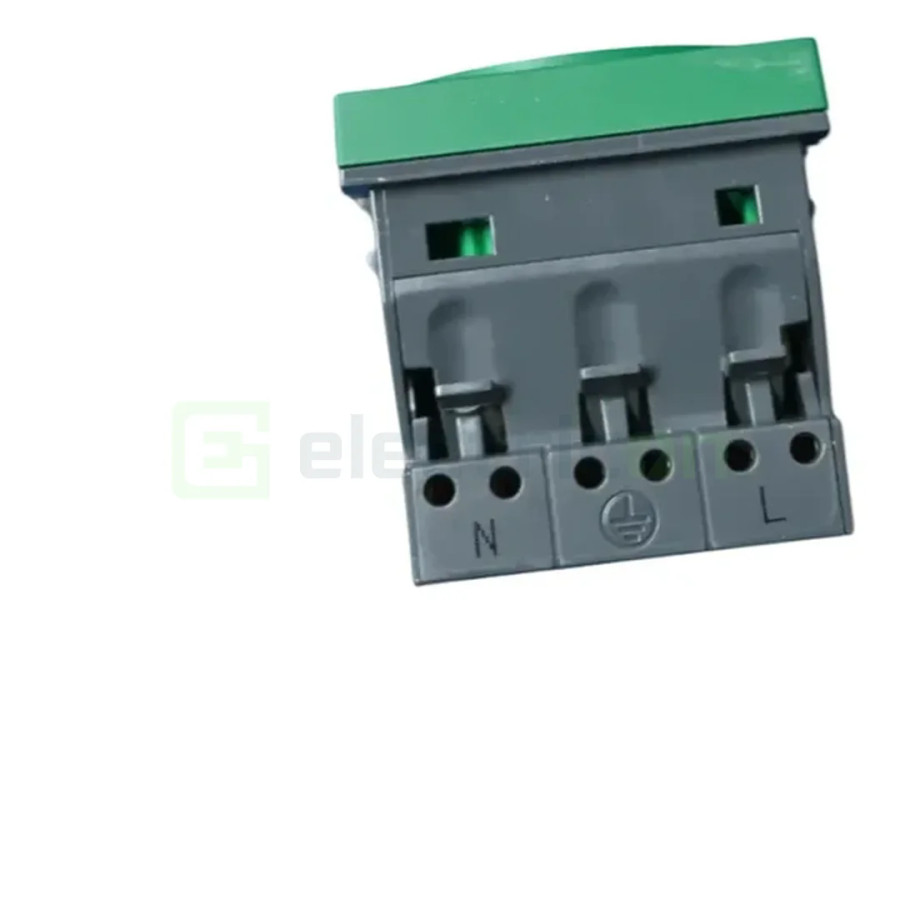 Priza dubla shucko pentru canal cablu, 45mm, 16A, verde, QuickConnect, Gallery, Hager, WXF472V