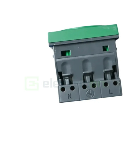 Priza dubla shucko pentru canal cablu, 45mm, 16A, verde, QuickConnect, Gallery, Hager, WXF472V