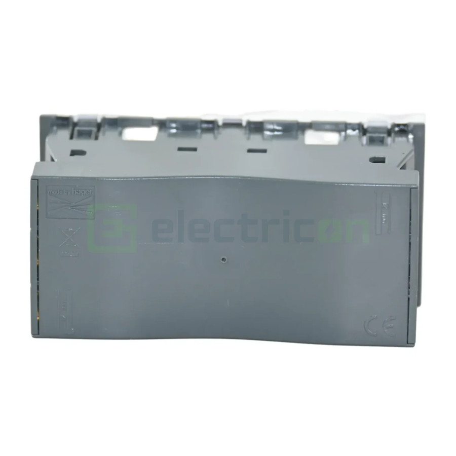 Priza dubla shucko pentru canal cablu, 45mm, 16A, alb, QuickConnect, Gallery, Hager, WXF472B