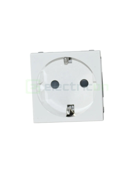 Priza simpla shucko pentru canal cablu, 45mm, 16A, alb, QuickConnect, Gallery, Hager, WXF160B