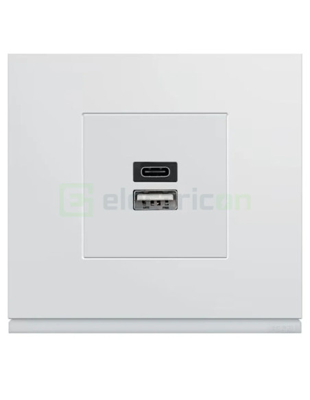 Masca priza USB, alb, Gallery, Hager, WXD112B