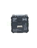 Mecanism priză USB 1xA + 1xC - 15W 5V/3A 2 module - Gallery - Hager - WXF113