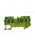 Clema șir de împământare 4 conexiuni max. 2.5 mm² verde-galben PT 2.5-QUATTRO-PE - Phoenix Contact 3209594