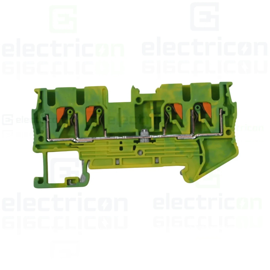 Clemă șir 5mm² Clema sir, de trecere, 4 conexiuni, 2.5mm², verde-galben, Phoenix Contact, 3209594 – montaj rapid și sigur în apl