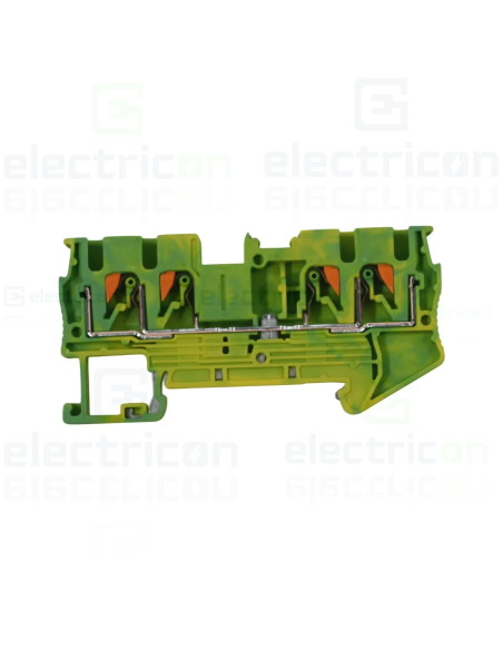 Clemă șir 5mm² Clema sir, de trecere, 4 conexiuni, 2.5mm², verde-galben, Phoenix Contact, 3209594 – montaj rapid și sigur în apl