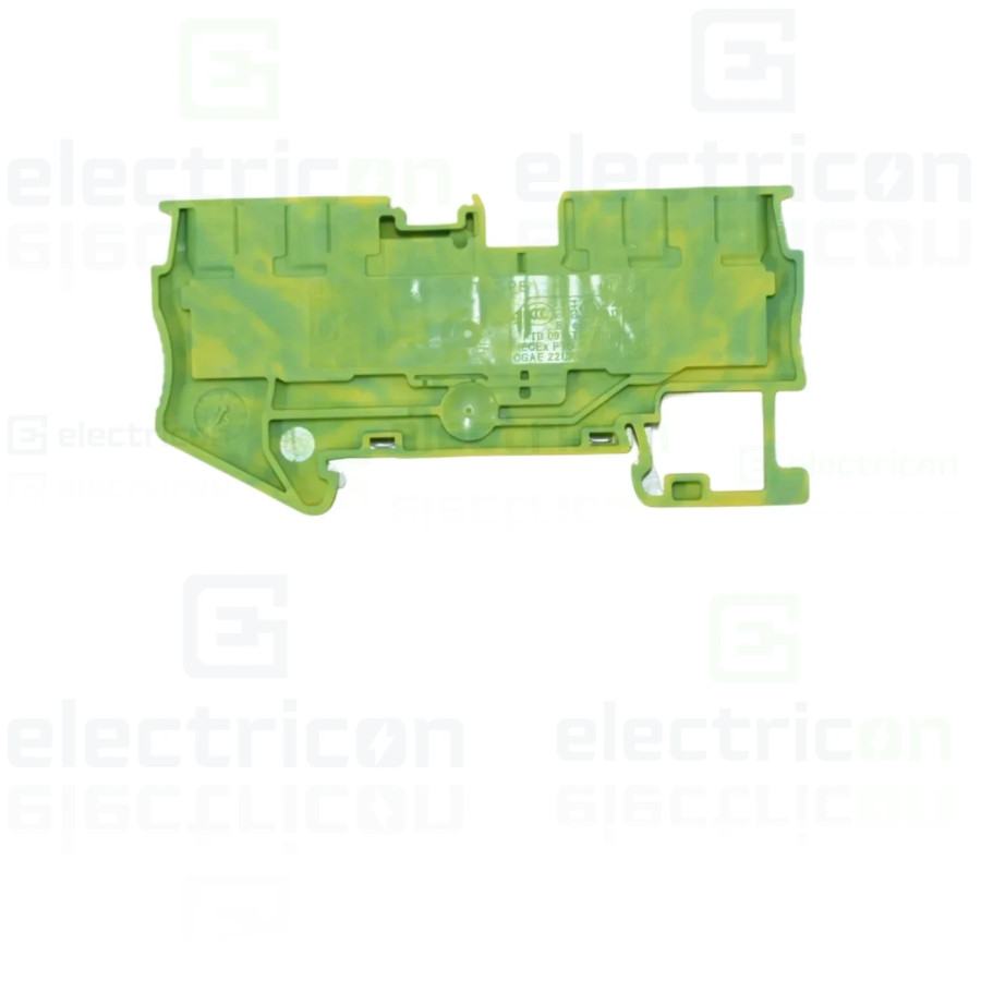 Clemă șir 5mm² Clema sir, de trecere, 4 conexiuni, 2.5mm², verde-galben, Phoenix Contact, 3209594 – montaj rapid și sigur în apl