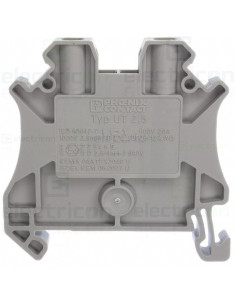 Clemă șir 5mm² Clema sir, de trecere, 2 conexiuni,  2.5mm², gri, UT 2.5, Phoenix Contact, 3044076 – montaj rapid și sigur în apl