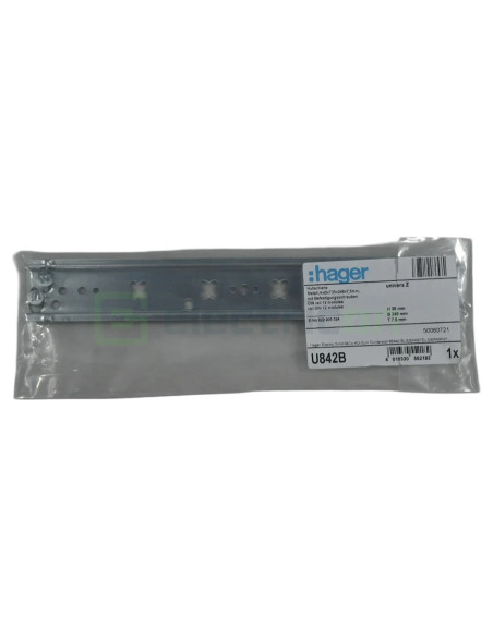 Șină DIN lungime 12 module, pentru tablouri FWU și FWB, 7.5mm,  universZ, Hager, U842B - Electricon.ro