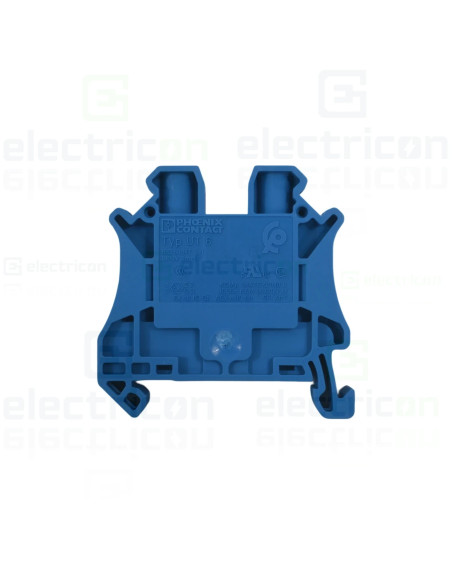 Clemă de derivație 6 mm² Clema șir cu șurub, 2PT, 2 conexiuni, 6 mm², albastru, UT 6 BU, Phoenix Contact, 3044144 – montaj rapid