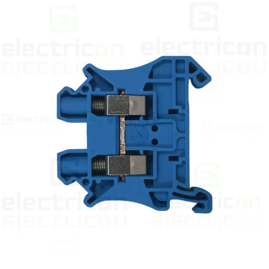 Clemă de derivație 6 mm² Clema șir cu șurub, 2PT, 2 conexiuni, 6 mm², albastru, UT 6 BU, Phoenix Contact, 3044144 – montaj rapid