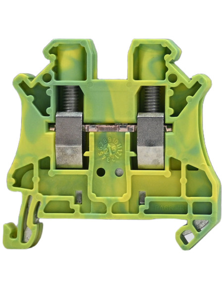 Clemă de derivație 6 mm² Clema șir cu șurub, 2PT, 2 conexiuni, 6 mm², verde-galben, UT 6 BU, Phoenix Contact, 3044157 – montaj r