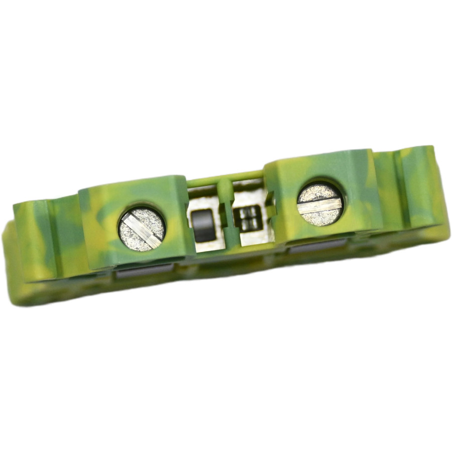 Clemă de derivație 6 mm² Clema șir cu șurub, 2PT, 2 conexiuni, 6 mm², verde-galben, UT 6 BU, Phoenix Contact, 3044157 – montaj r