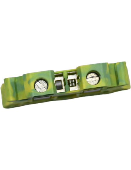 Clemă de derivație 6 mm² Clema șir cu șurub, 2PT, 2 conexiuni, 6 mm², verde-galben, UT 6 BU, Phoenix Contact, 3044157 – montaj r