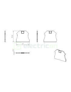 Clemă de derivație Element terminal pentru clema Phoenix Contact serie UT 6, gri, D-UT 2,5/10, Phoenix Contact, 3047028 – montaj 2