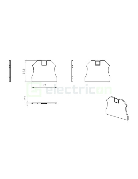 Clemă de derivație Element terminal pentru clema Phoenix Contact serie UT 6, gri, D-UT 2,5/10, Phoenix Contact, 3047028 – montaj
