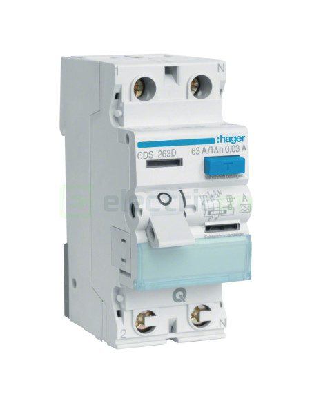 Intreruptor RCCB 63A/30mA Hager - CDS263D