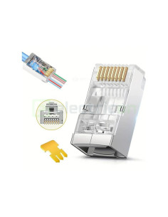 Mufa RJ45 FTP Cat.6A, ecranata, passthrough, Emtex, TED Electric, EMT-PR6A-FTP - Electricon.ro