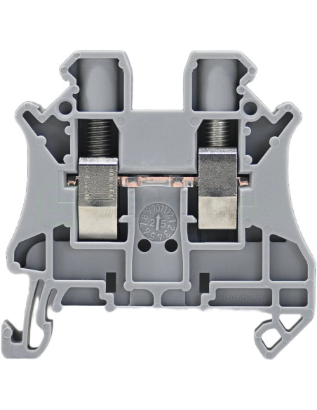 Clemă de derivație 6 mm² Clema șir cu șurub, 2PT, 2 conexiuni, 6 mm², gri, UT 6 , Phoenix Contact, 3044131 – montaj rapid și sig