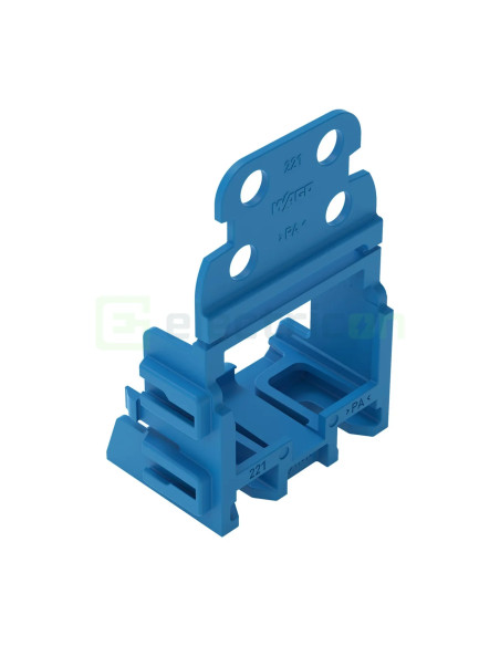 Conector Wago Suport de montare cu detensionare pentru conectori cu 10 fire,4mm,pentru montare cu surub albastru, Wago, 221-509/