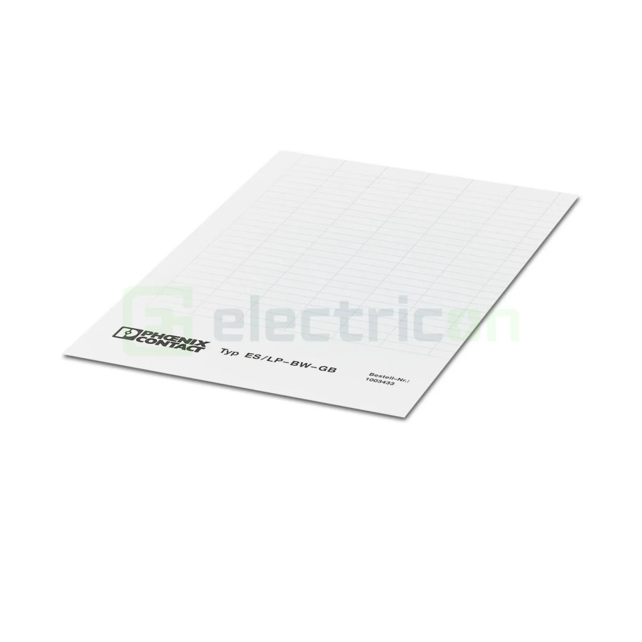 Banda de inserat, glisabila, suprafata de scriere 29x8mm, alb cu 150 etichete, ES/LP-BW-GB , Phoenix Contact, 1003433 - Electric