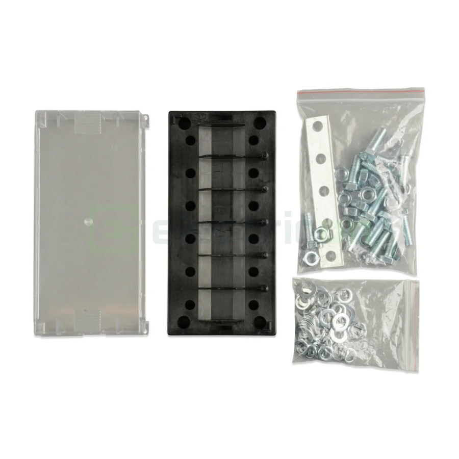 Six-way fuse holder for Mega-fuse with busbar (250A)
