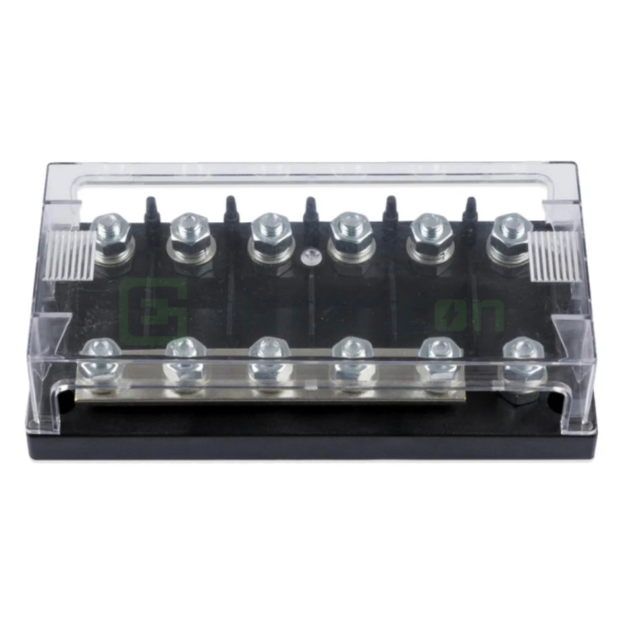 Six-way fuse holder for Mega-fuse with busbar (250A)