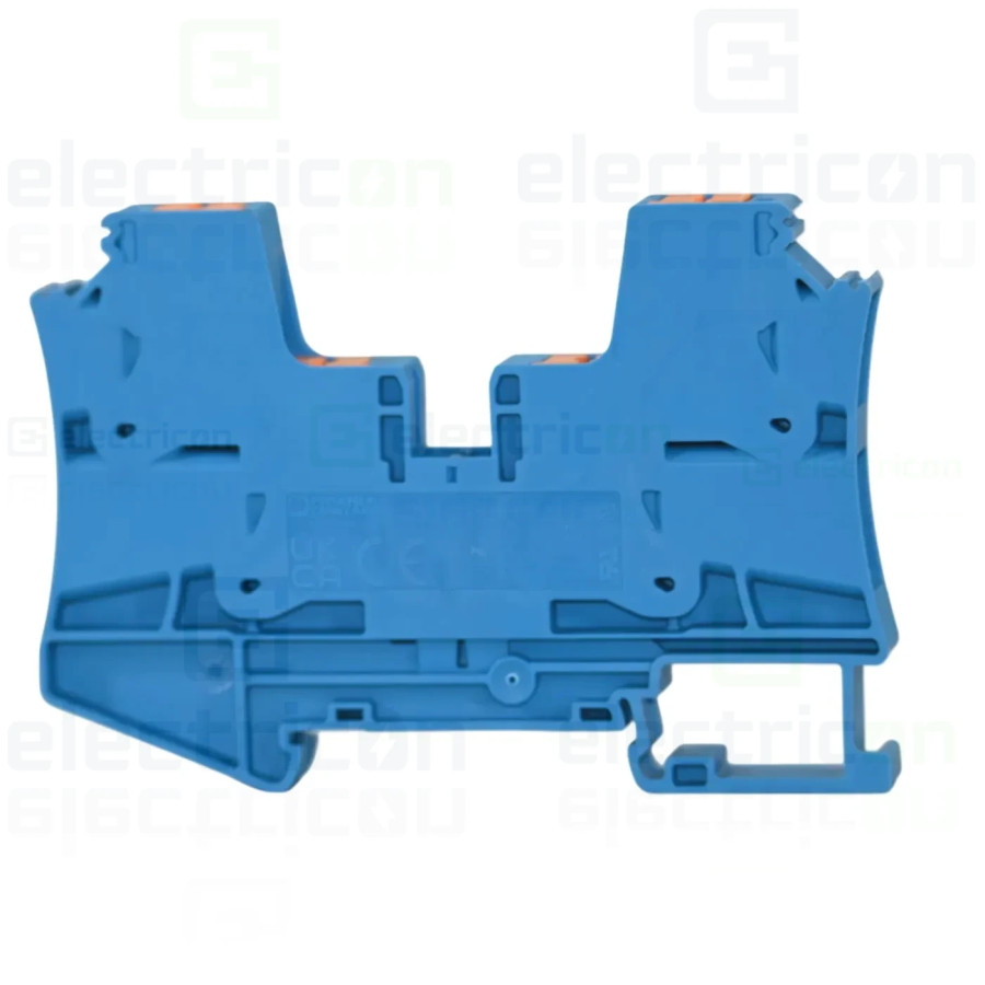 Clemă de derivație 6 mm² Clemă șir de trecere, 4 conexiuni, 6 mm², albastru, PTV 6 QUATTRO BU, Phoenix Contact, 1116740 – montaj