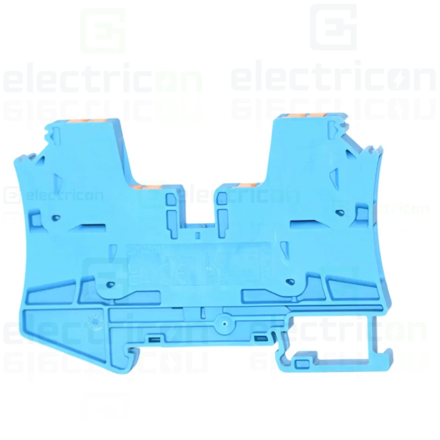 Clemă de derivație 6 mm² Clemă șir de trecere, 4 conexiuni, 6 mm², albastru, PTV 6 QUATTRO BU, Phoenix Contact, 1116740 – montaj