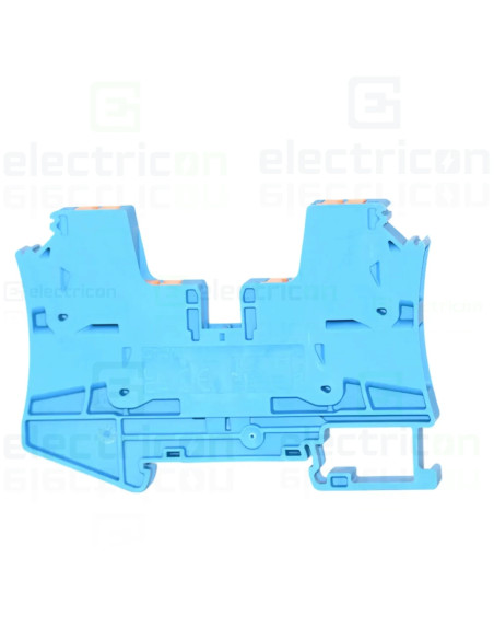 Clemă de derivație 6 mm² Clemă șir de trecere, 4 conexiuni, 6 mm², albastru, PTV 6 QUATTRO BU, Phoenix Contact, 1116740 – montaj