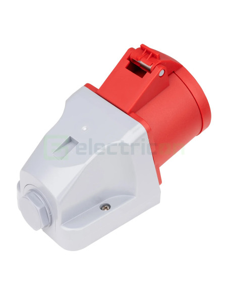 Priza industriala, CEE, fixa, montaj mural, 5 poli, 32A, 400V, IP44, Schrack, YY764532