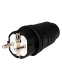 Ștecher Schuko - 16A, 250V - rezistent la impact, IP44, negru - Schrack YY714316