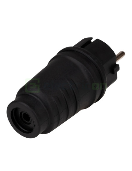 Stecher shucko rezistent la impact, 16A, 250V, IP44, negru, Schrack, YY714316