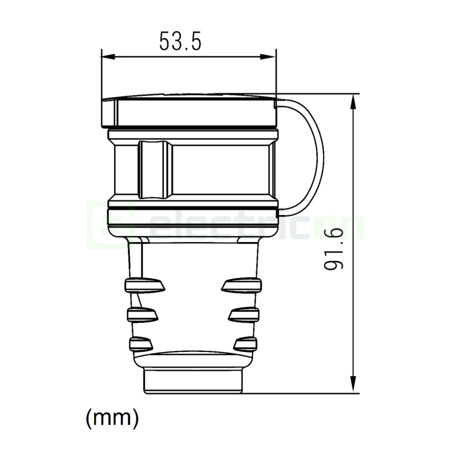 Priza industriala, Shucko, 16A, 250V, IP54, negru, tip F, capac rotund, cu etanșare , Schrack, YY724316