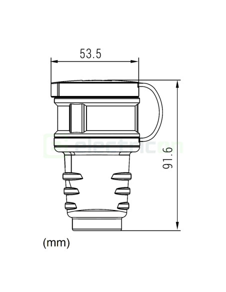 Priza industriala, Shucko, 16A, 250V, IP54, negru, tip F, capac rotund, cu etanșare , Schrack, YY724316