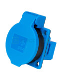 Priză - Schuko 2P+E - capac rotund etanșare - încastrat - albastru - IP54 - Schrack - YY794316