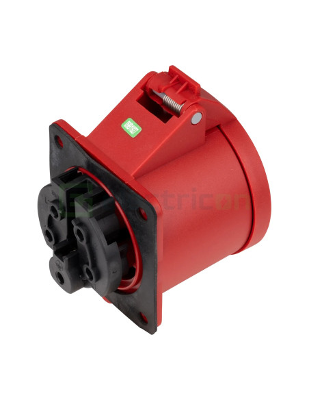 Priza industriala, CEE fix, 5 poli, 32A, 400V, IP44, cu garnitură. montaj pe panou, dreaptă, Schrack, YY794532