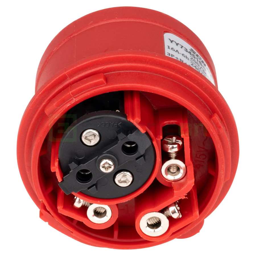 Fișă industriala, CEE fix, 5 poli, 16A, 400V, IP44, cu inversarea fazelor, Schrack, YY734516