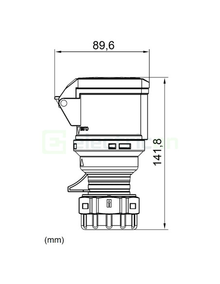 Priză, CEE mobil, 5 poli, 16A, 400V, IP44, Schrack, YY724516