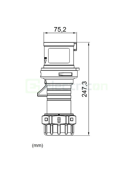 Fișă industriala, CEE fix, 5 poli, 63A, 400V, IP44, Schrack, YY714563