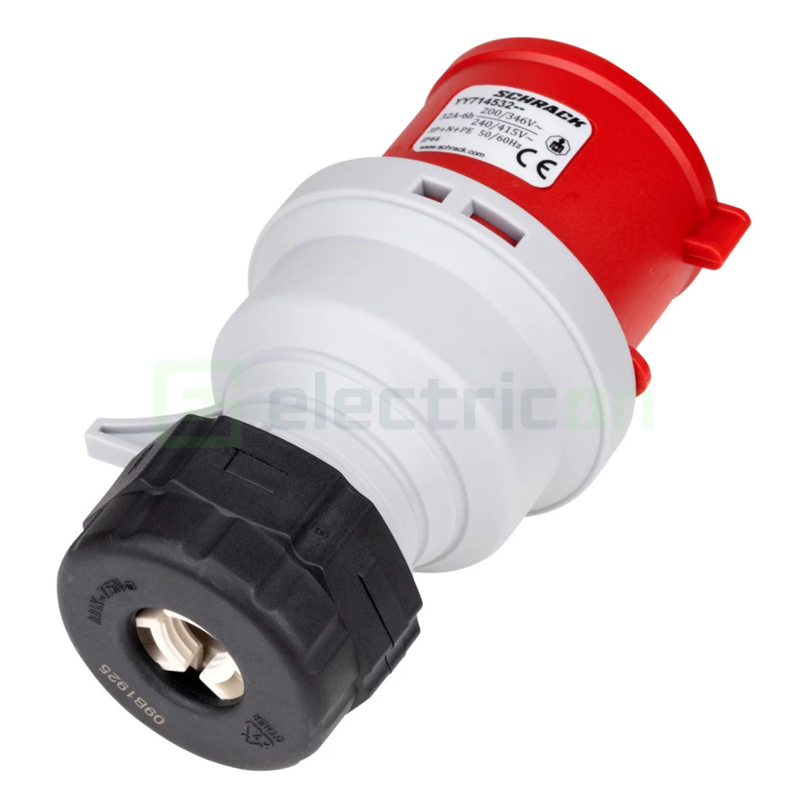 Fișă industriala, CEE fix, 5 poli, 32A, 400V, IP44, Schrack, YY714532